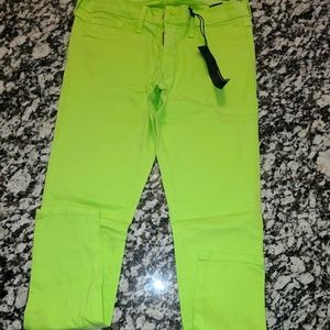 NEVER WORN Lime Green Stretch Jeans